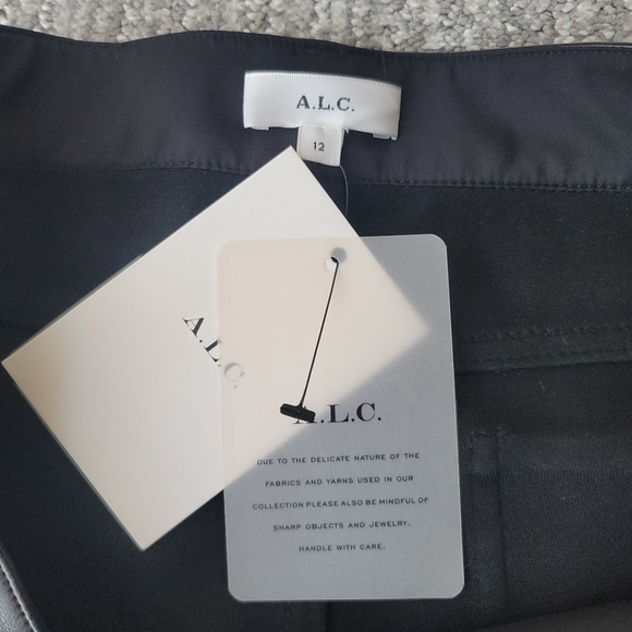 NWT A.L.C. Freddie Faux Leather Vegan Straight Leg Pant, Size 12, Color Black - Picture 11 of 11